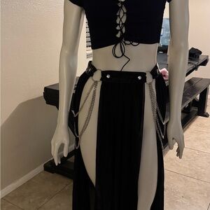 Club exx Dolls Kill Chain Detail split skirt